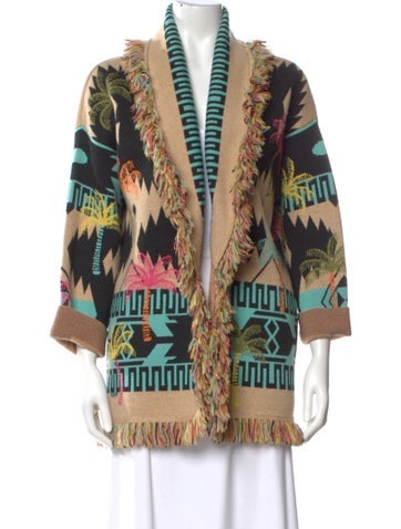 Pre-owned Alanui Wool Printed Sweater In Neutral