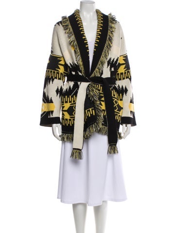 Pre-owned Alanui Printed V-neck Sweater In Black