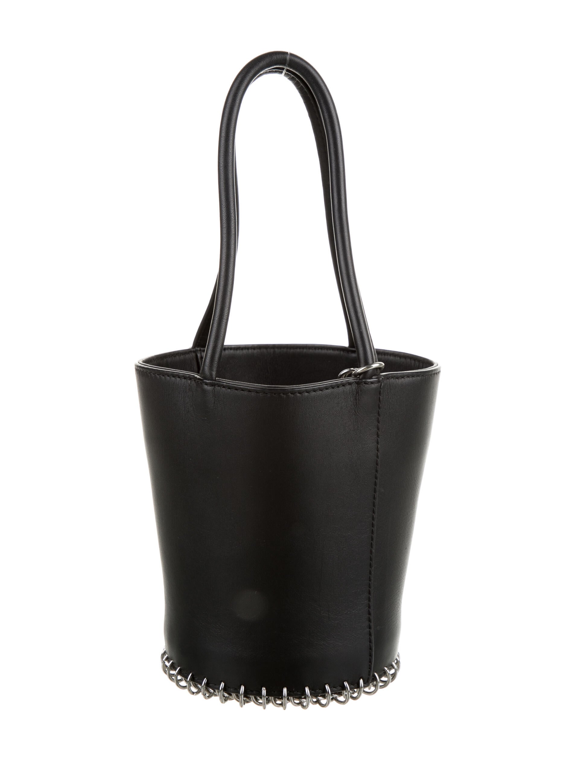 Alexander Wang Leather Handle Bag Black Bucket Bags, Handbags