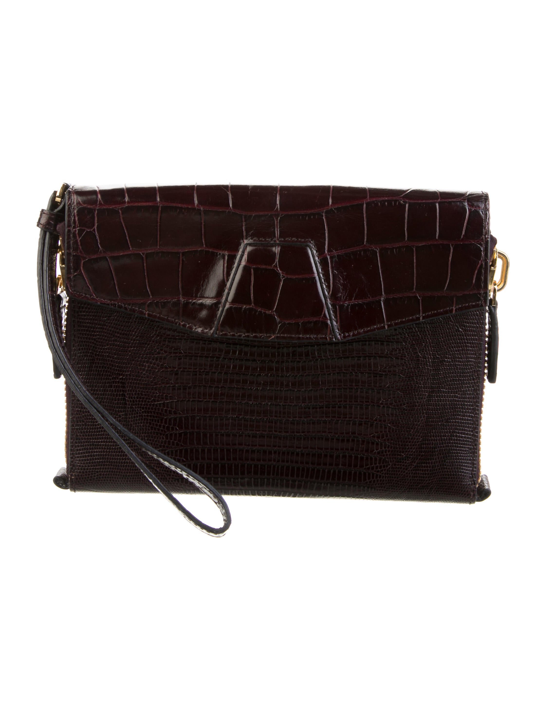 Alexander Wang Embossed Leather Clutch W/ Wrist Handle