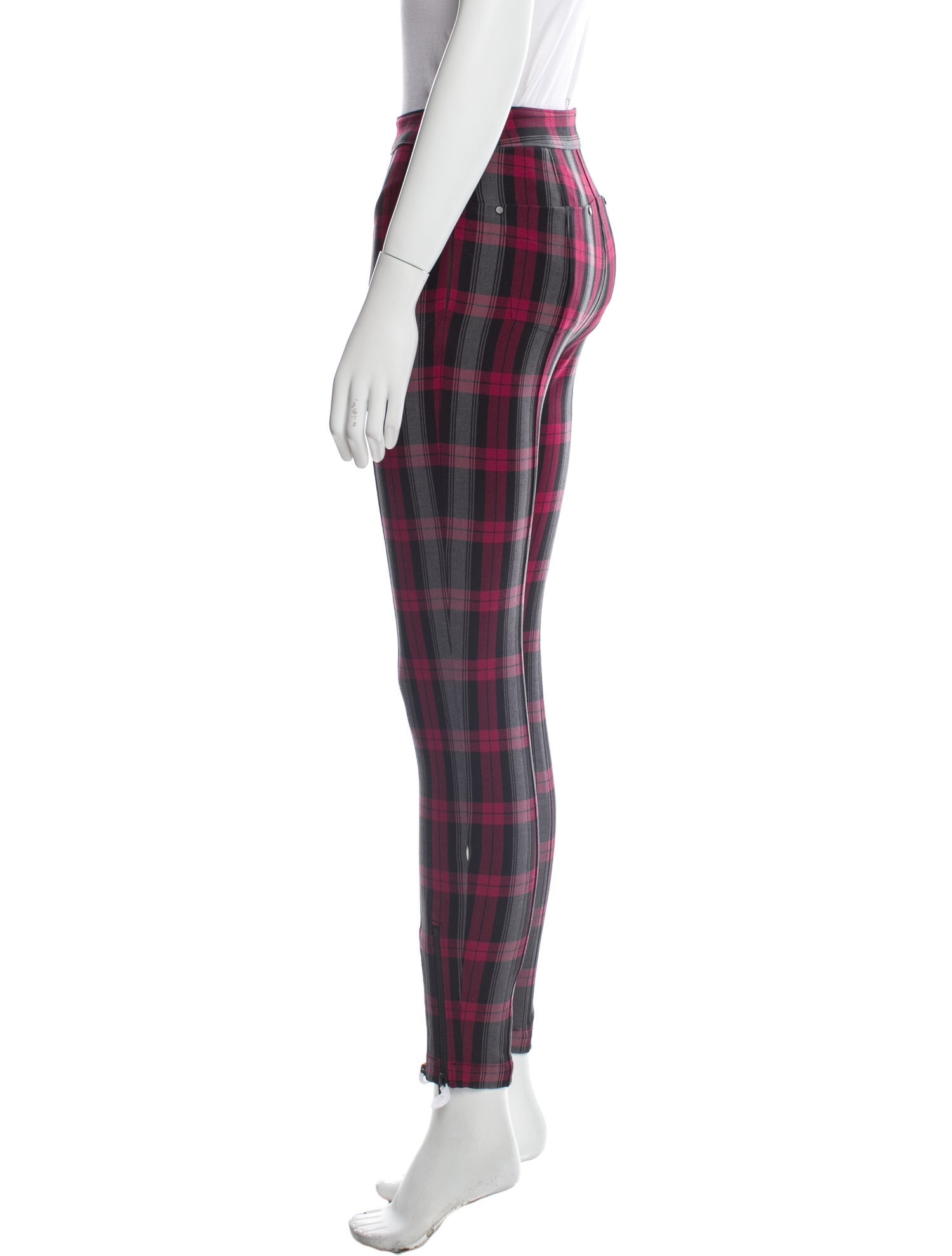 Alexander Wang Plaid Print Skinny Leg Pants