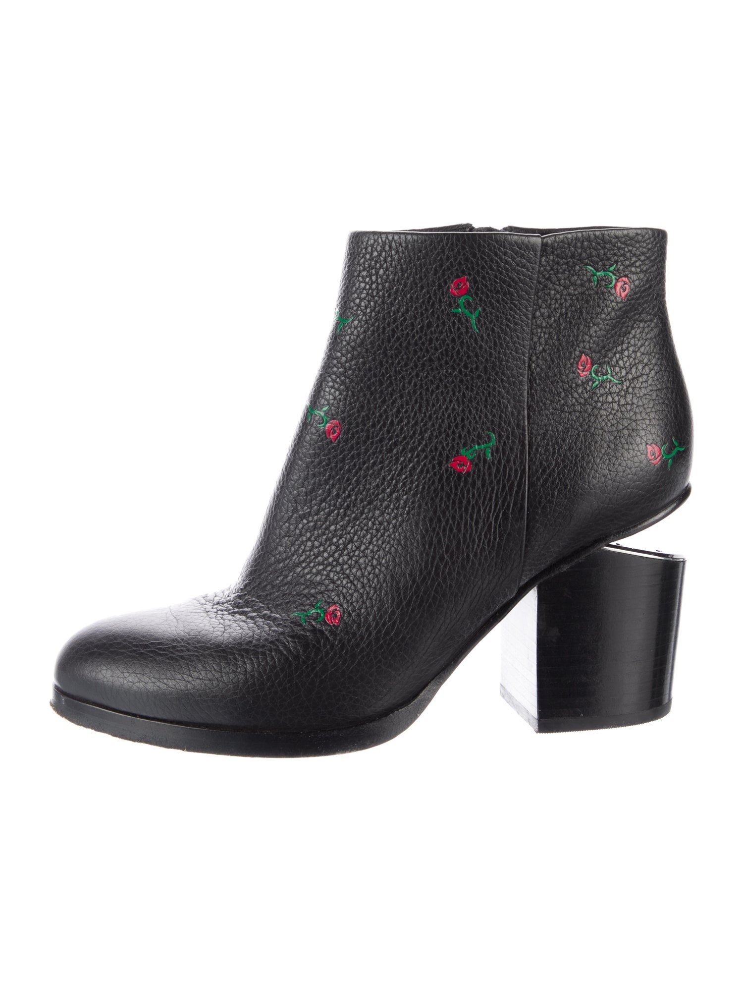 Alexander Wang Leather Floral Print Boots
