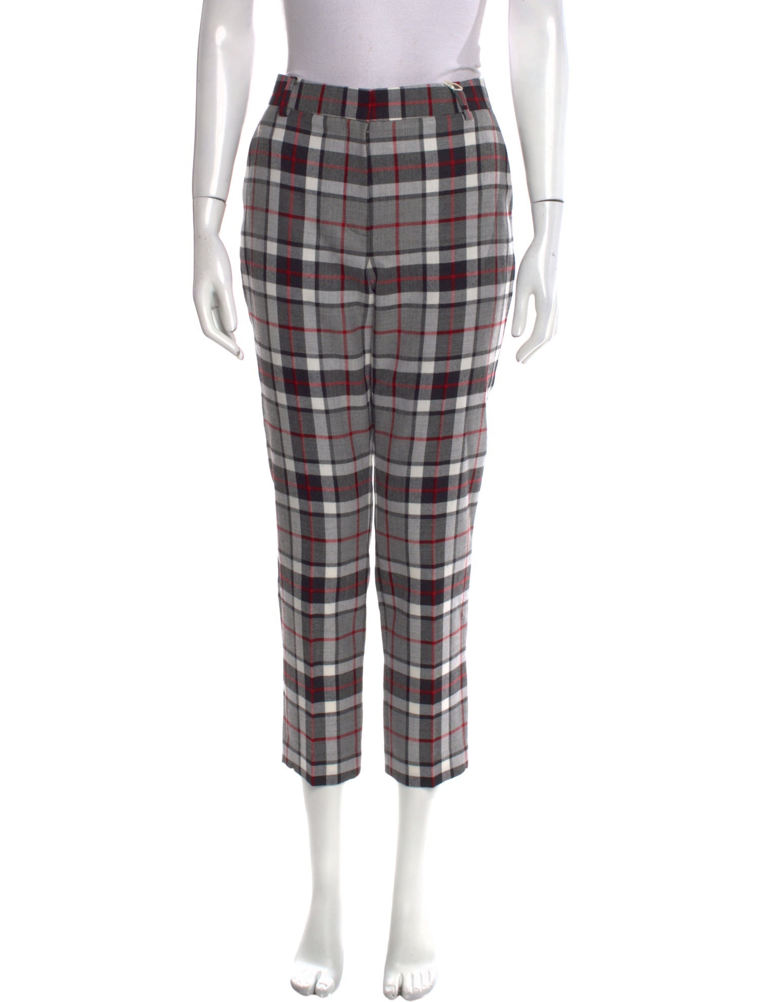 Alexander Wang Plaid Print Straight Leg Pants