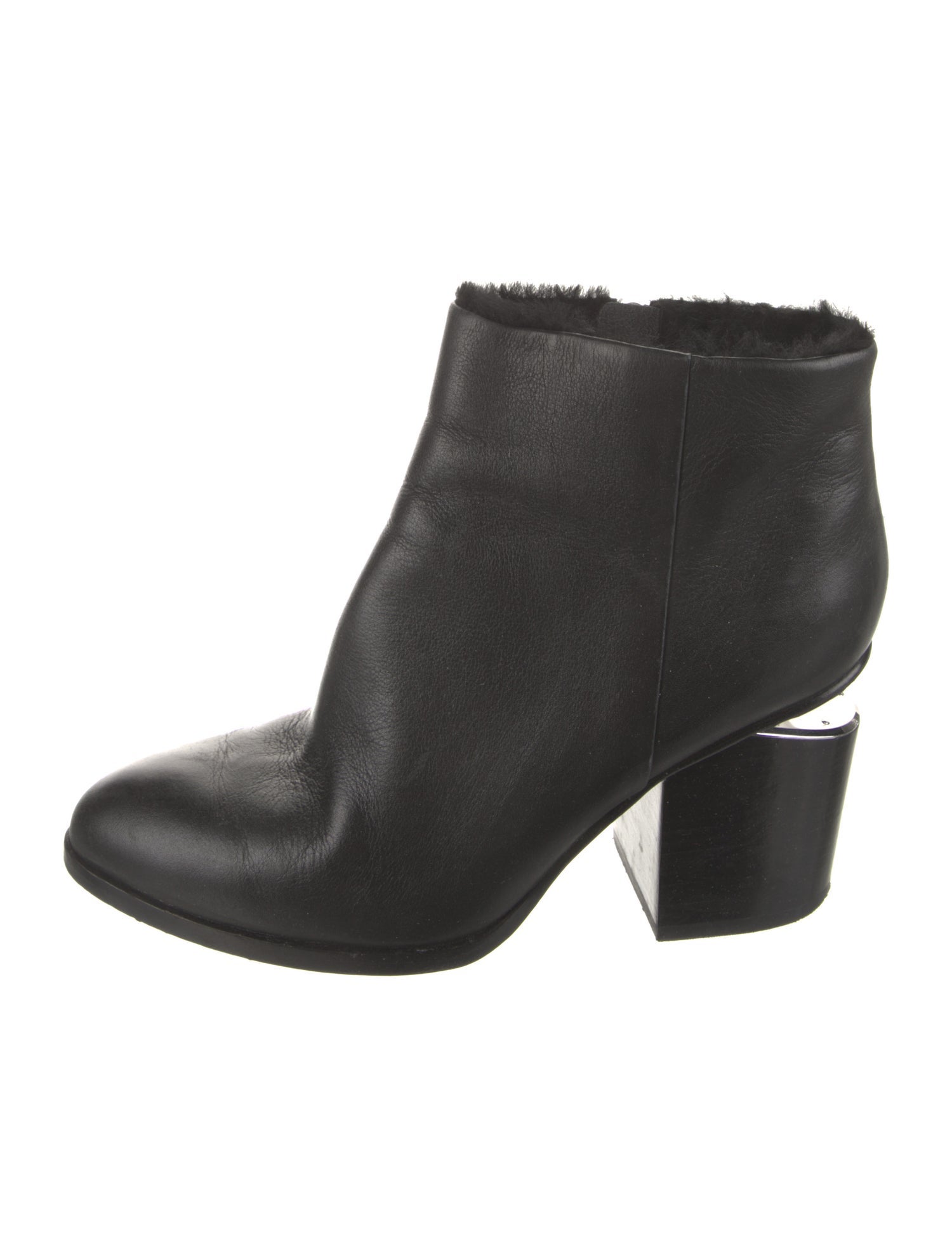 Alexander Wang Leather Faux Fur Trim Boots
