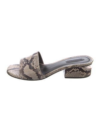 Alexander Wang Snakeskin Animal Print Slides