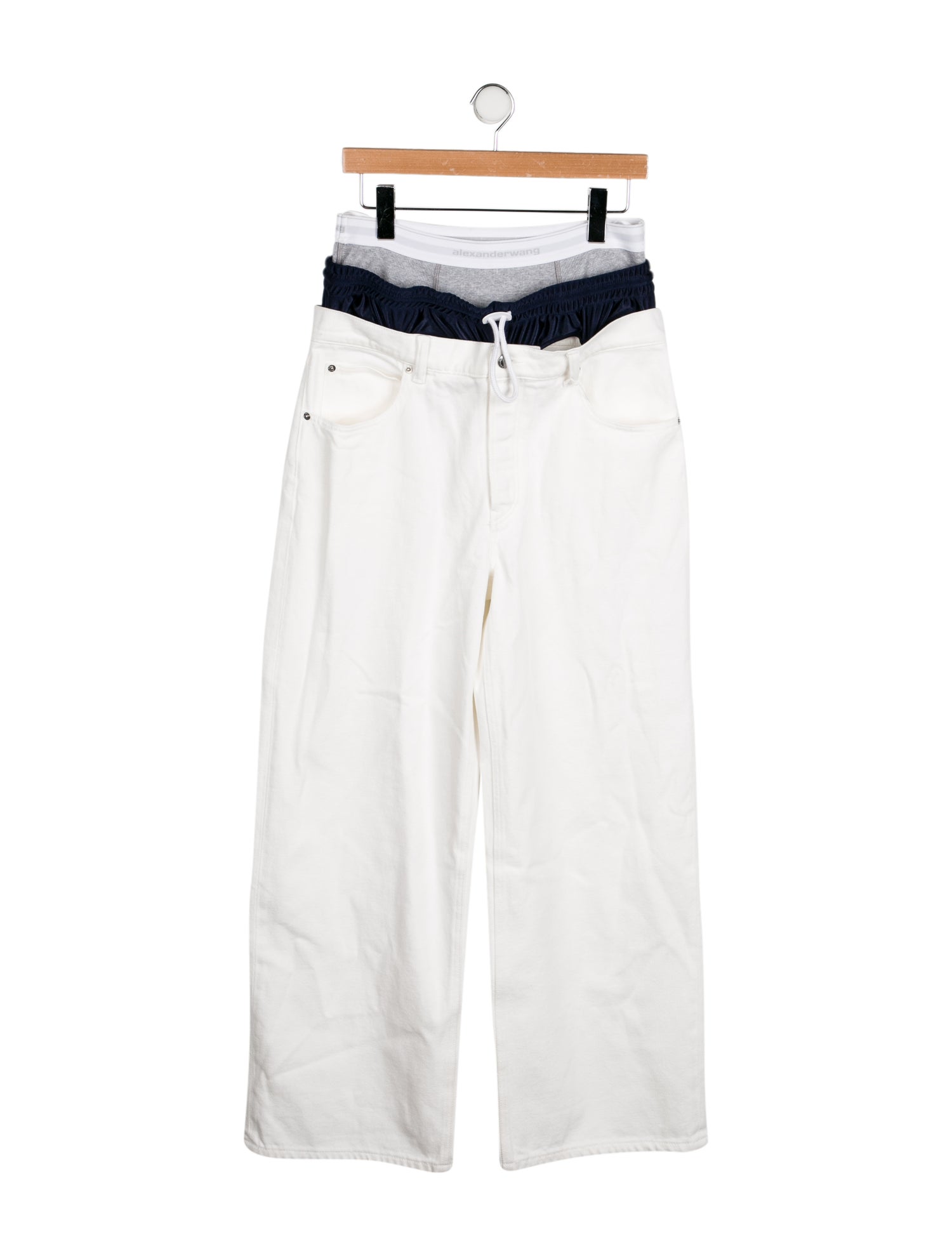 Alexander Wang High-Rise Wide Leg Jeans - White, 20