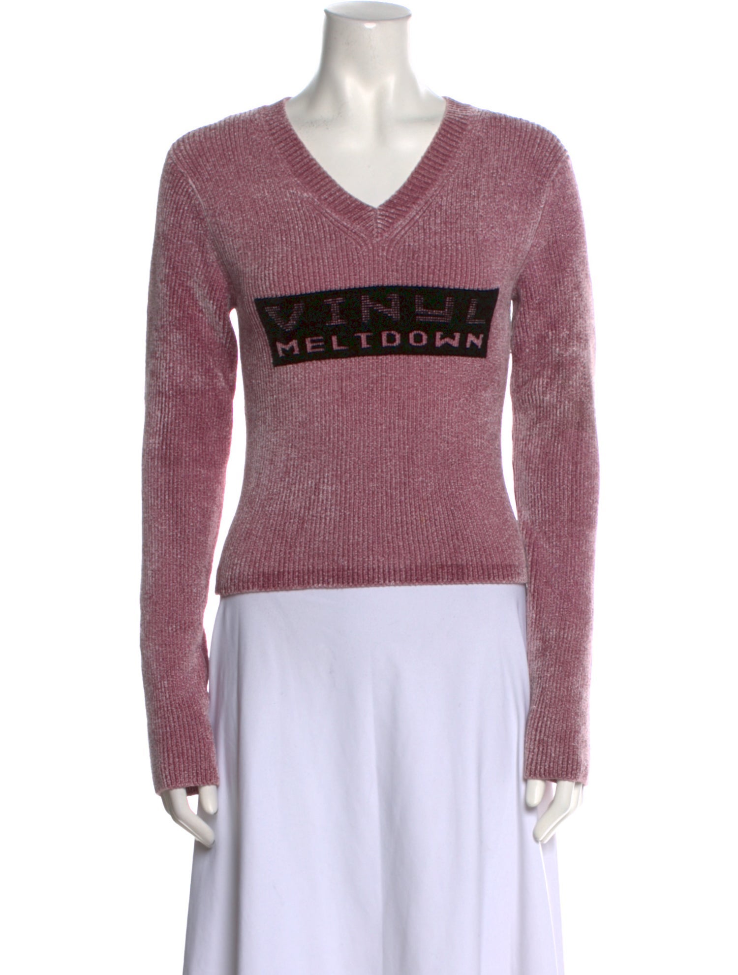 Alexander Wang Graphic Print V-Neck Sweater