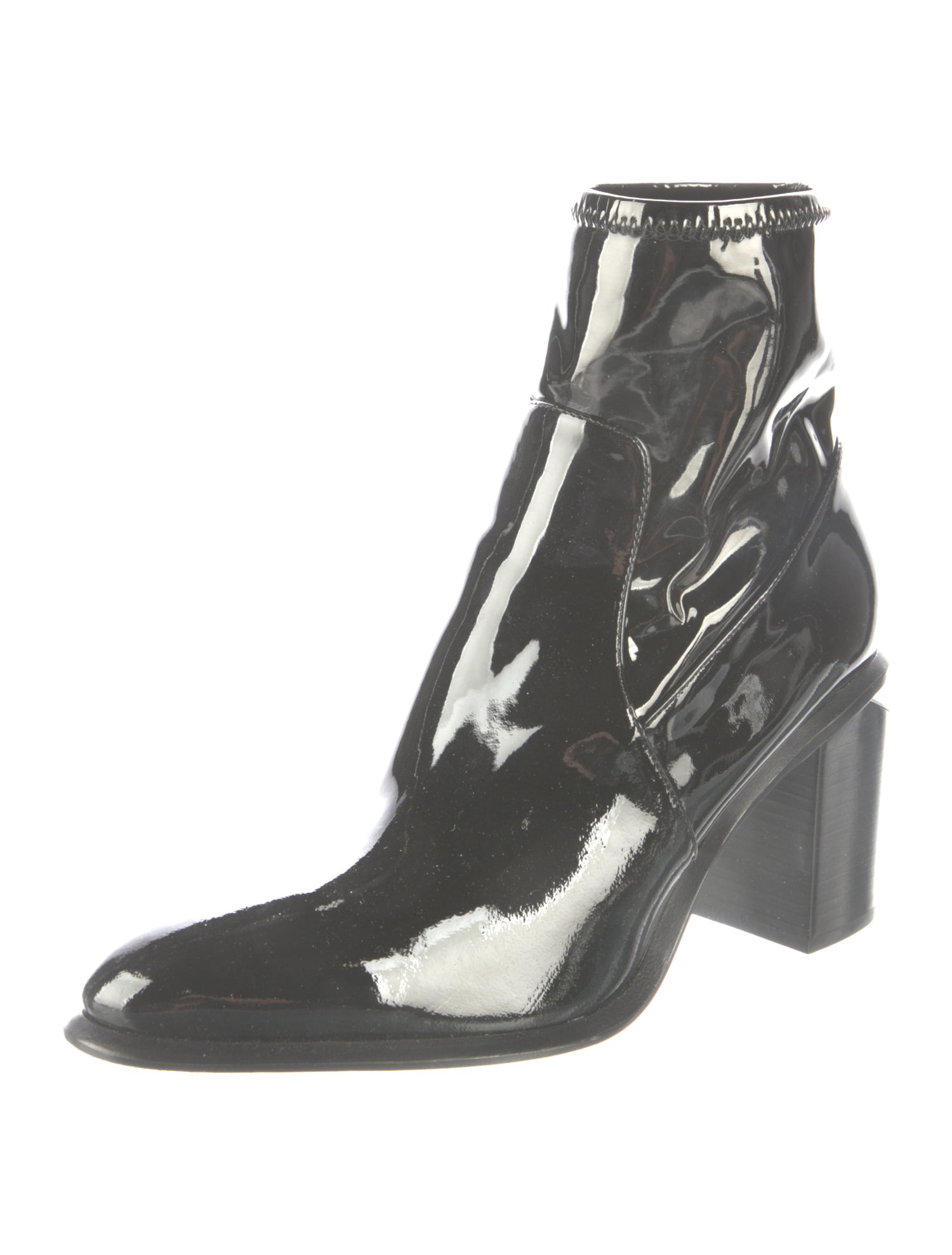 Alexander Wang Patent Leather Printed Sock Boots