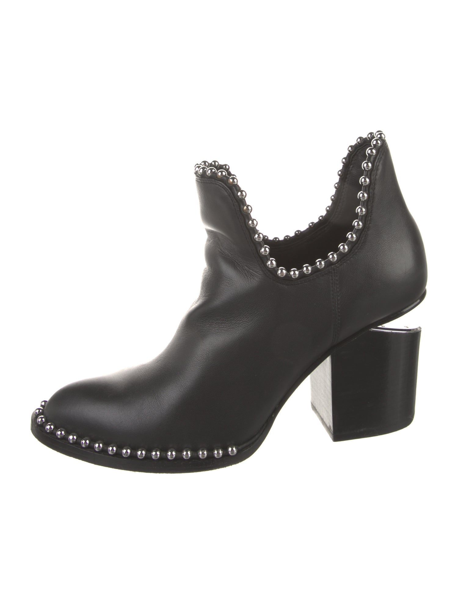 Alexander Wang Leather Studded Accents Lace-Up Boots