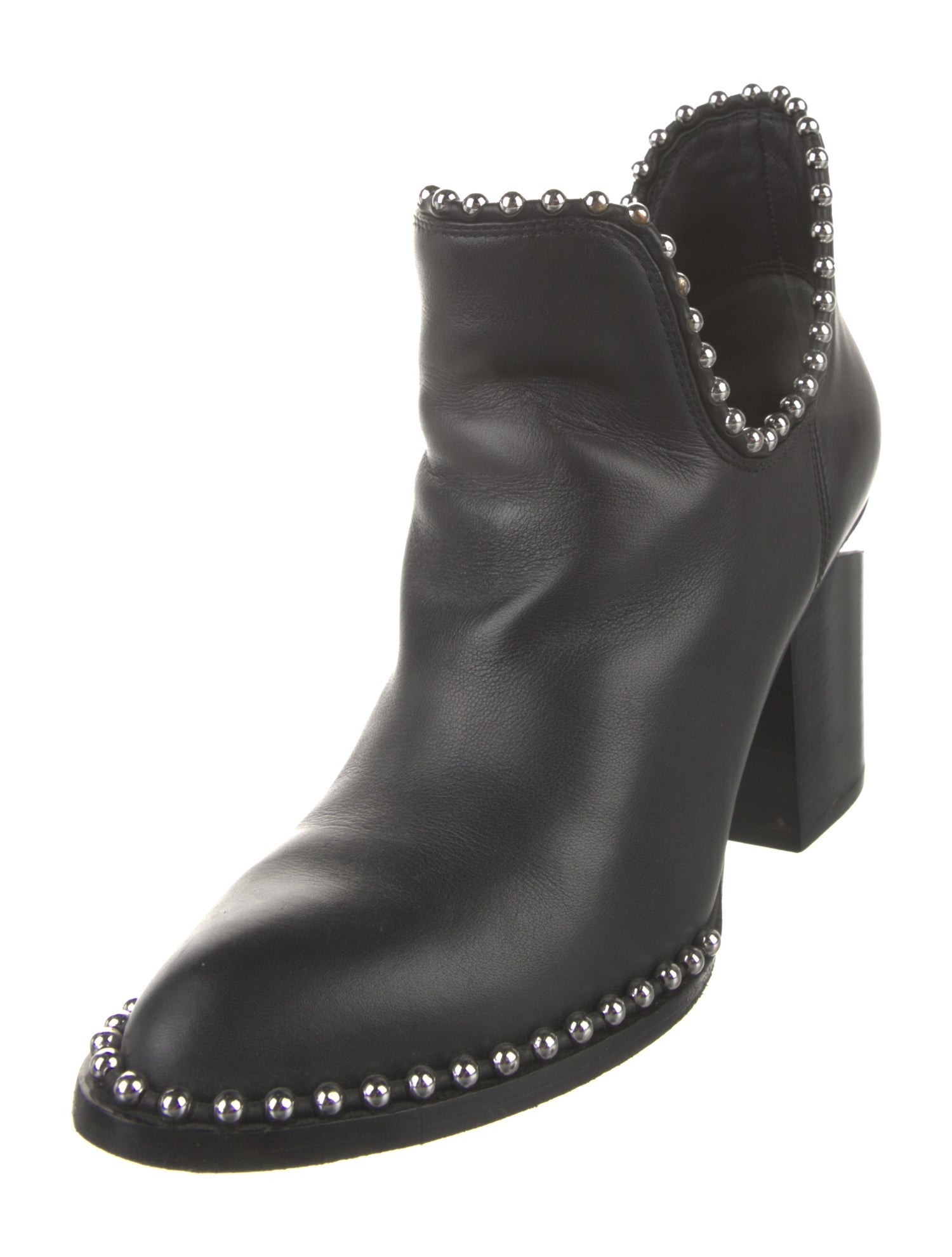 Alexander Wang Leather Studded Accents Lace-Up Boots
