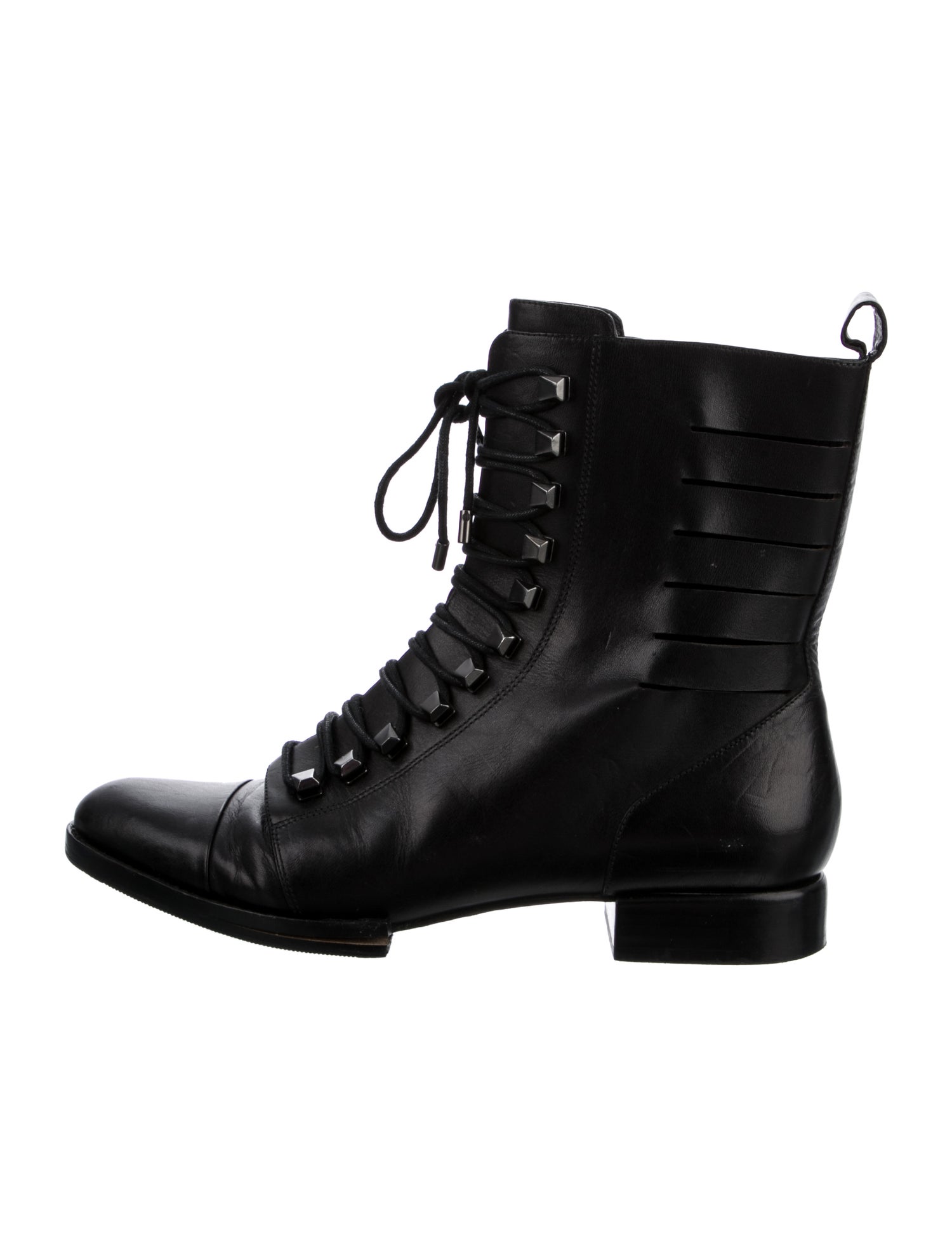 Alexander Wang Leather Cutout Accent Combat Boots