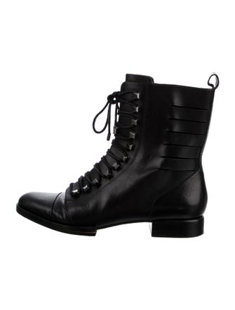 Alexander Wang Leather Cutout Accent Combat Boots