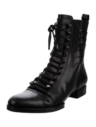 Alexander Wang Leather Cutout Accent Combat Boots