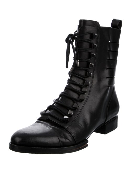 Alexander Wang Leather Cutout Accent Combat Boots