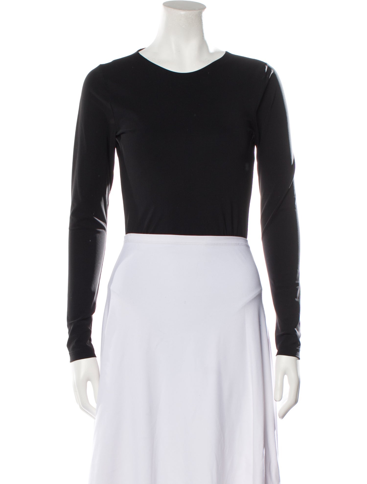 Alexander Wang Crew Neck Long Sleeve Crop Top