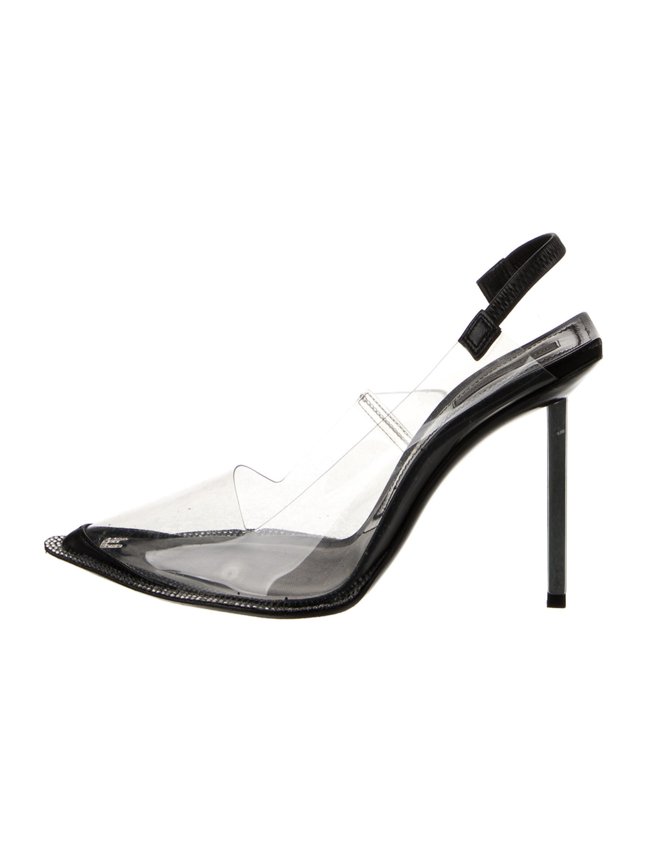 Alexander Wang PVC Leather Trim Embellishment Slingback Pumps