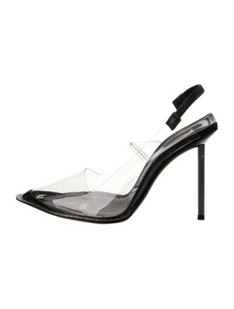 Alexander Wang PVC Leather Trim Embellishment Slingback Pumps
