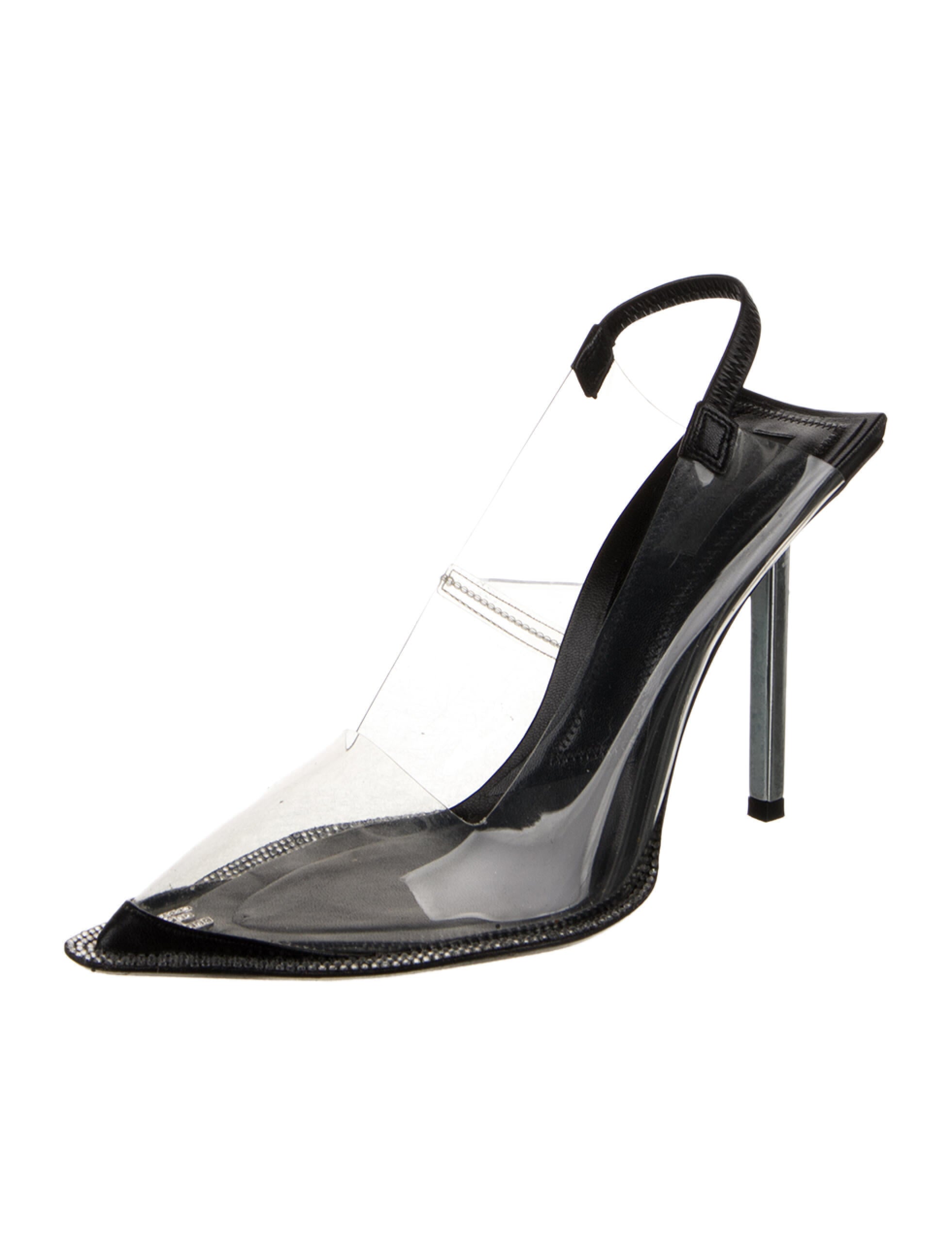 Alexander Wang PVC Leather Trim Embellishment Slingback Pumps