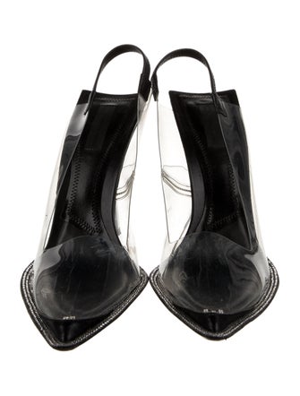 Alexander Wang PVC Leather Trim Embellishment Slingback Pumps