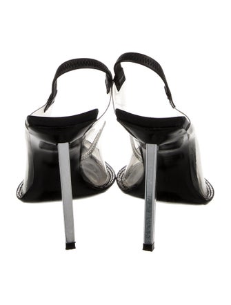 Alexander Wang PVC Leather Trim Embellishment Slingback Pumps