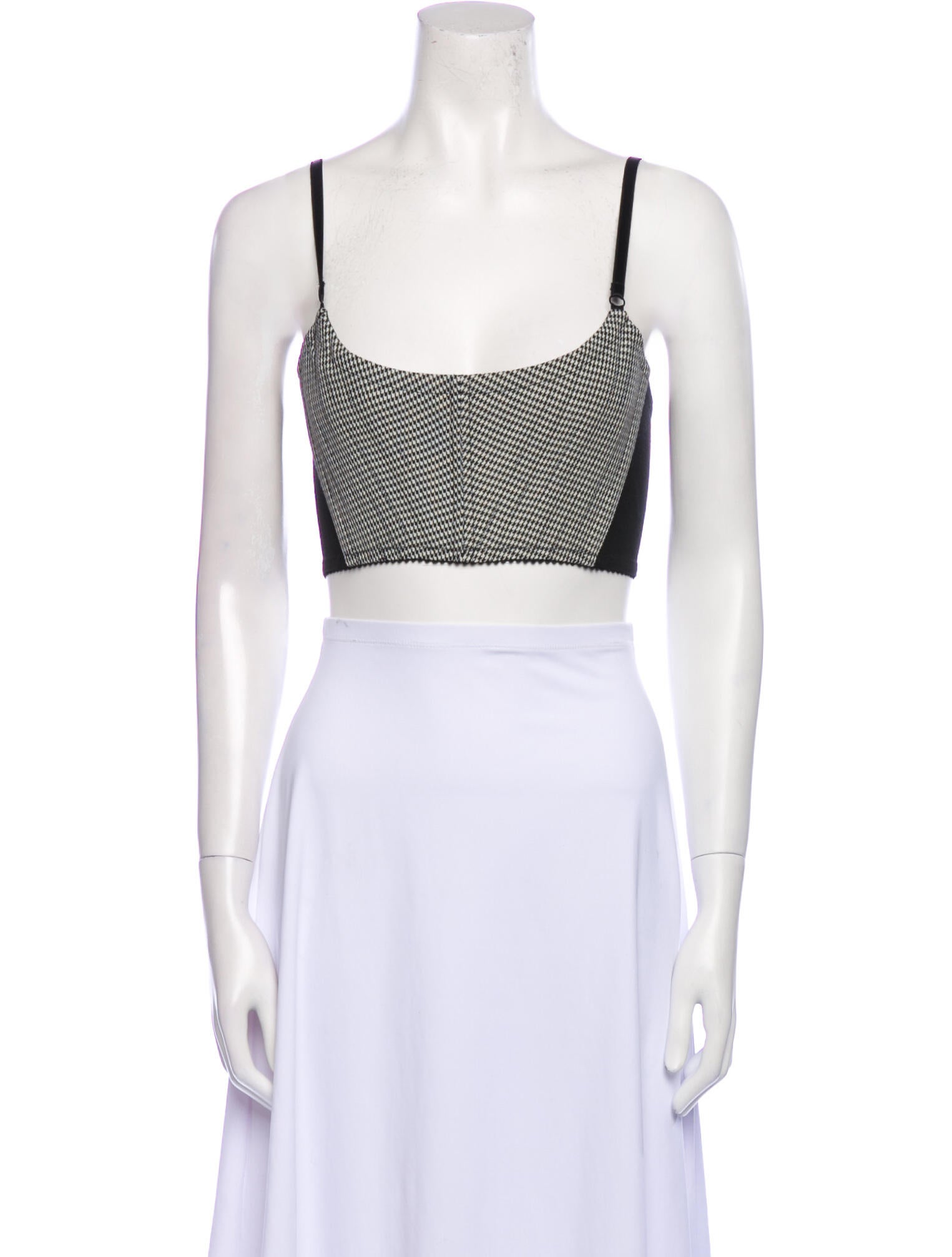 Alexander Wang Wool Houndstooth Print Crop Top w/ Tags