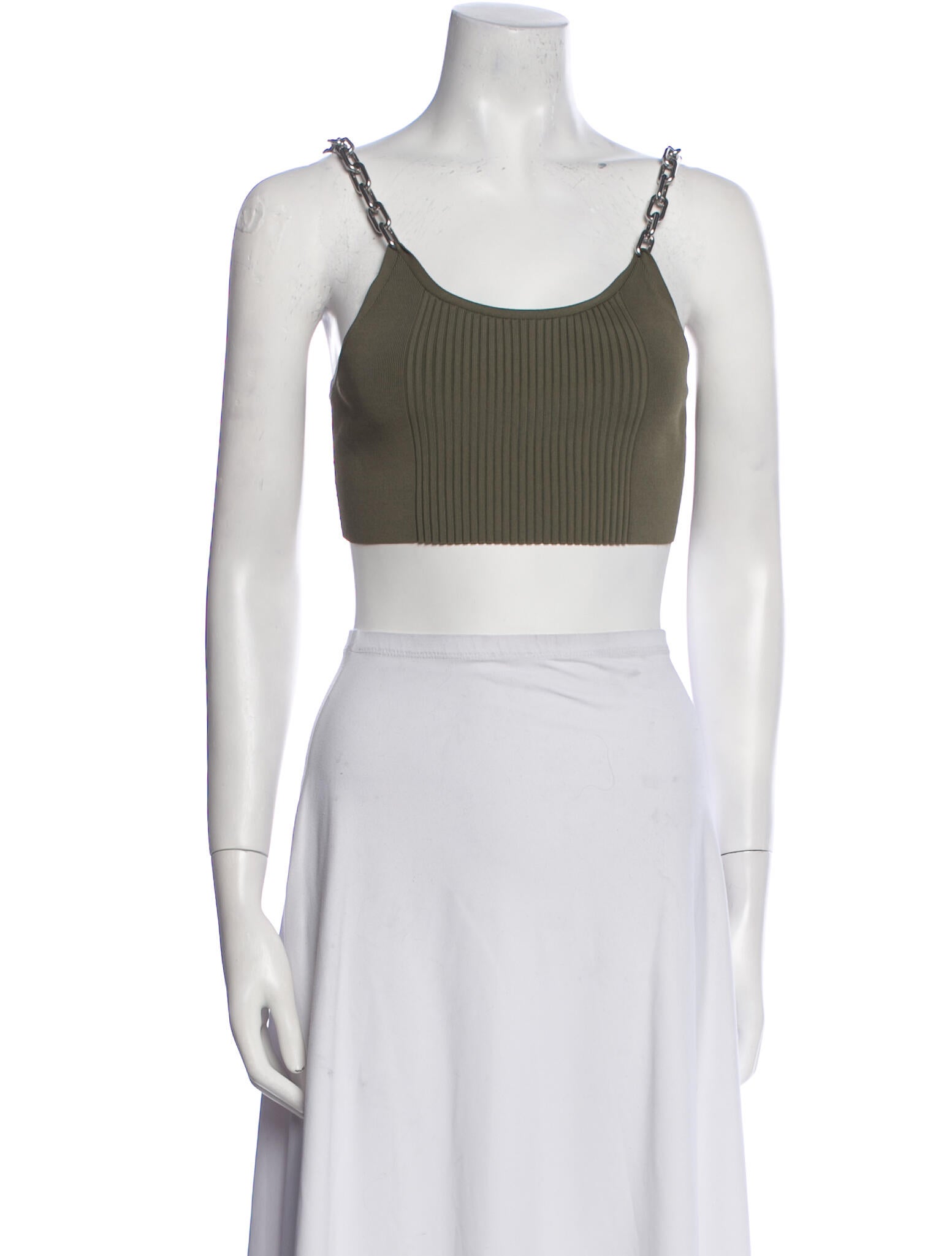 Alexander Wang Scoop Neck Sleeveless Crop Top