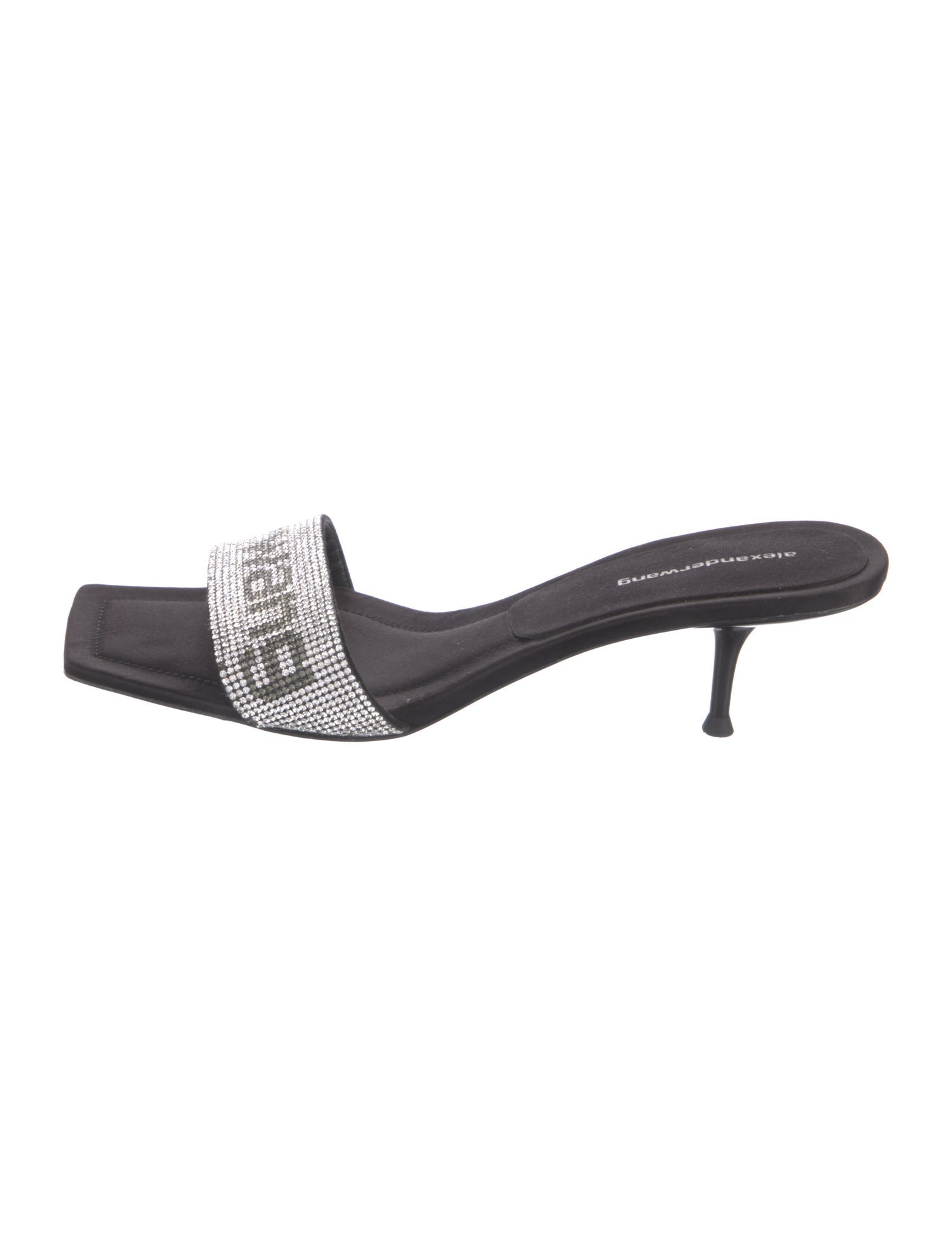Alexander Wang Satin Graphic Print Slides