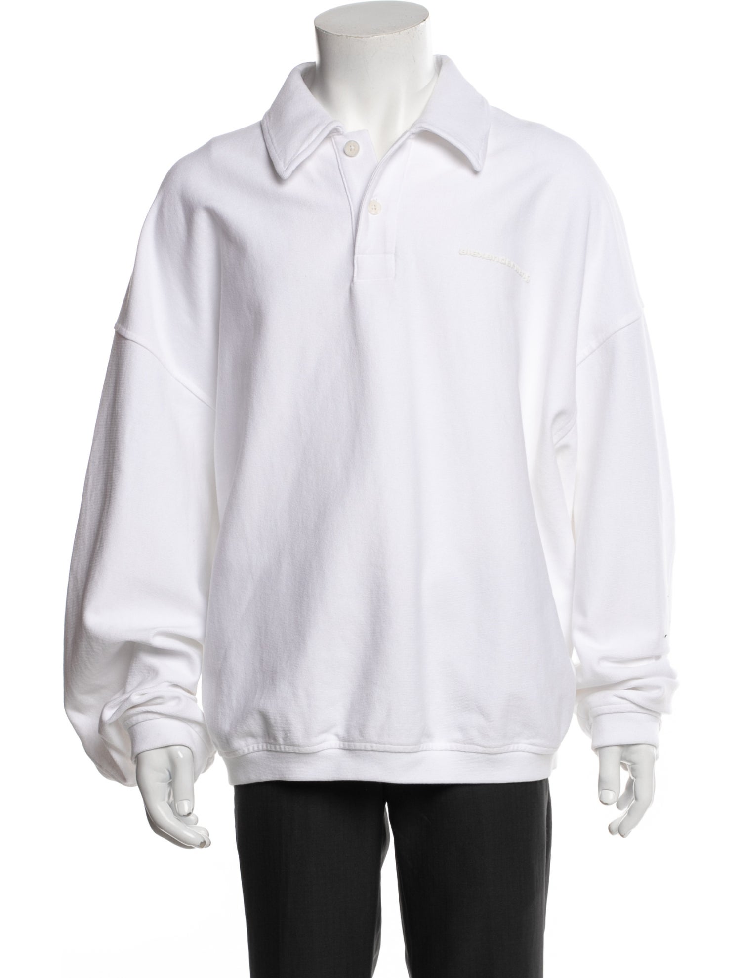 Alexander Wang Collar Long Sleeve Polo Sweater