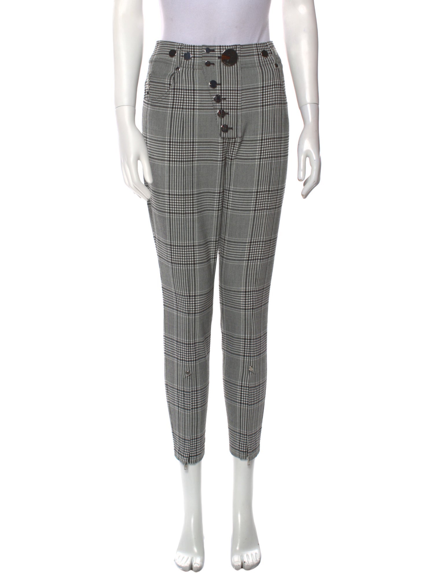 Alexander Wang Plaid Print Skinny Leg Pants