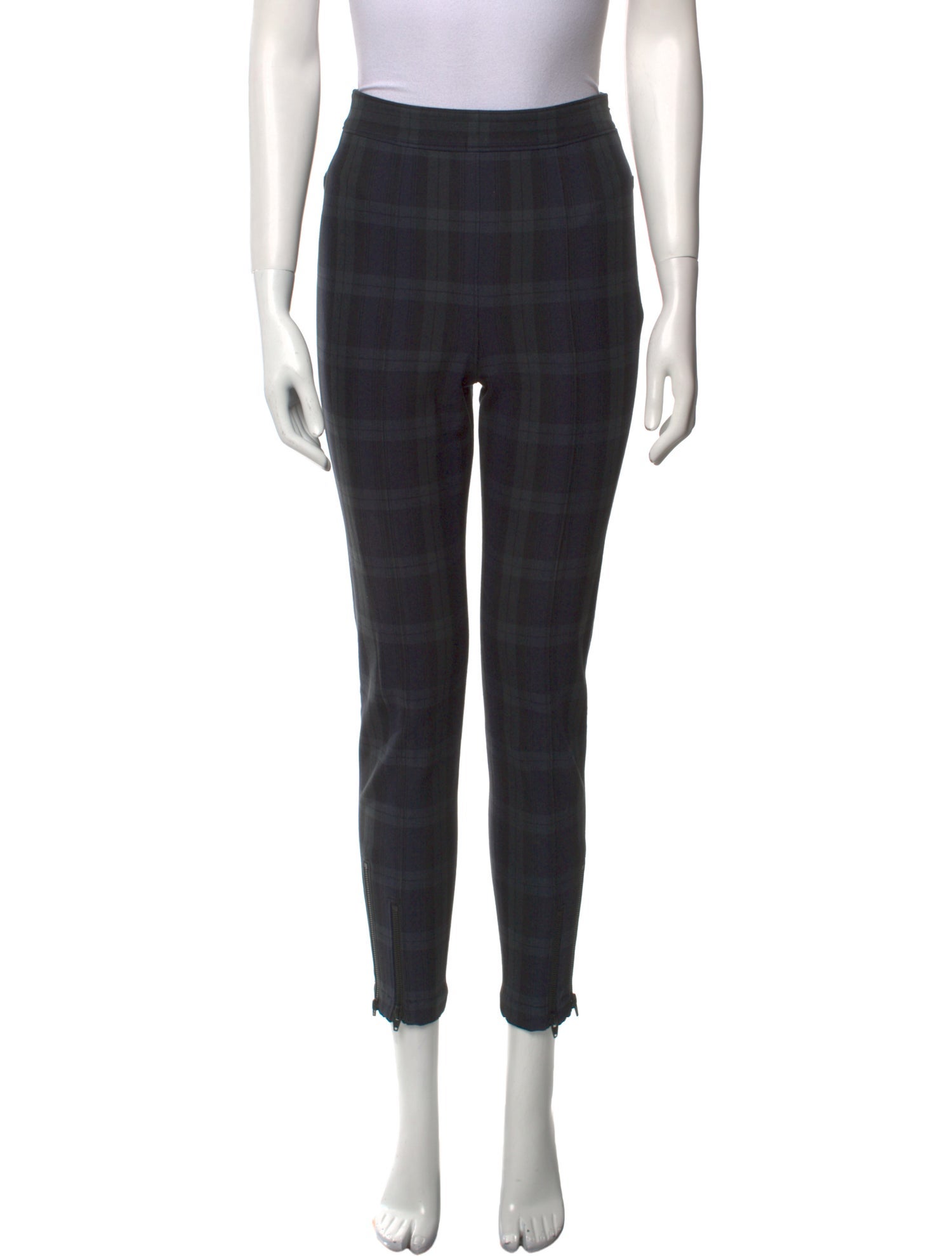 Alexander Wang Plaid Print Skinny Leg Pants