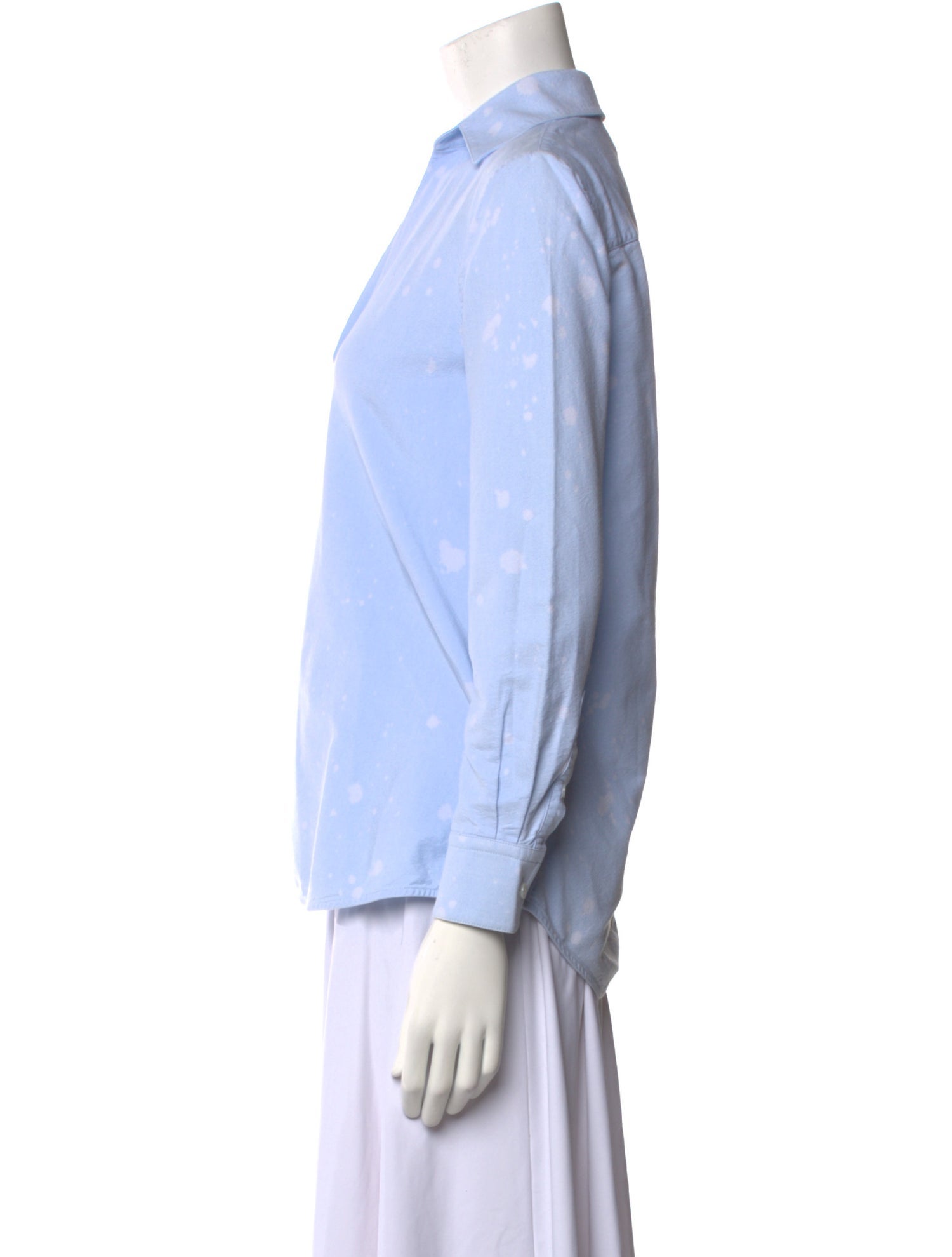 Alexander Wang V-Neck Long Sleeve Button-Up Top