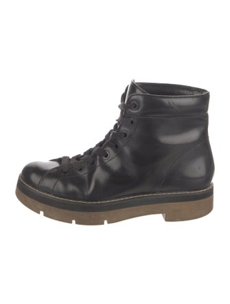 Alexander Wang Leather Whipstitch Trim Combat Boots