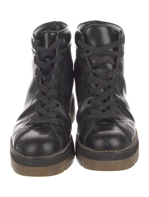 Alexander Wang Leather Whipstitch Trim Combat Boots