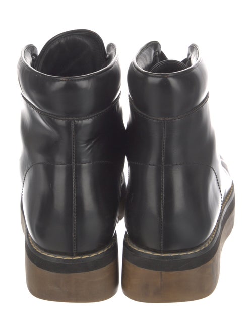Alexander Wang Leather Whipstitch Trim Combat Boots