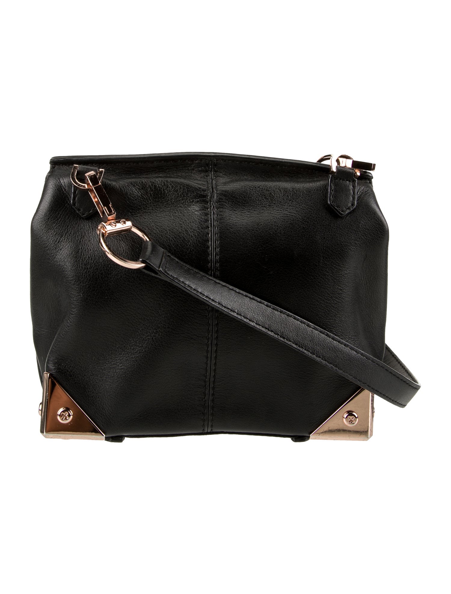 Alexander Wang Crossbody Bag Black Leather Rose Gold-Tone