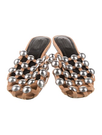 Alexander Wang Suede Studded Accents Mules