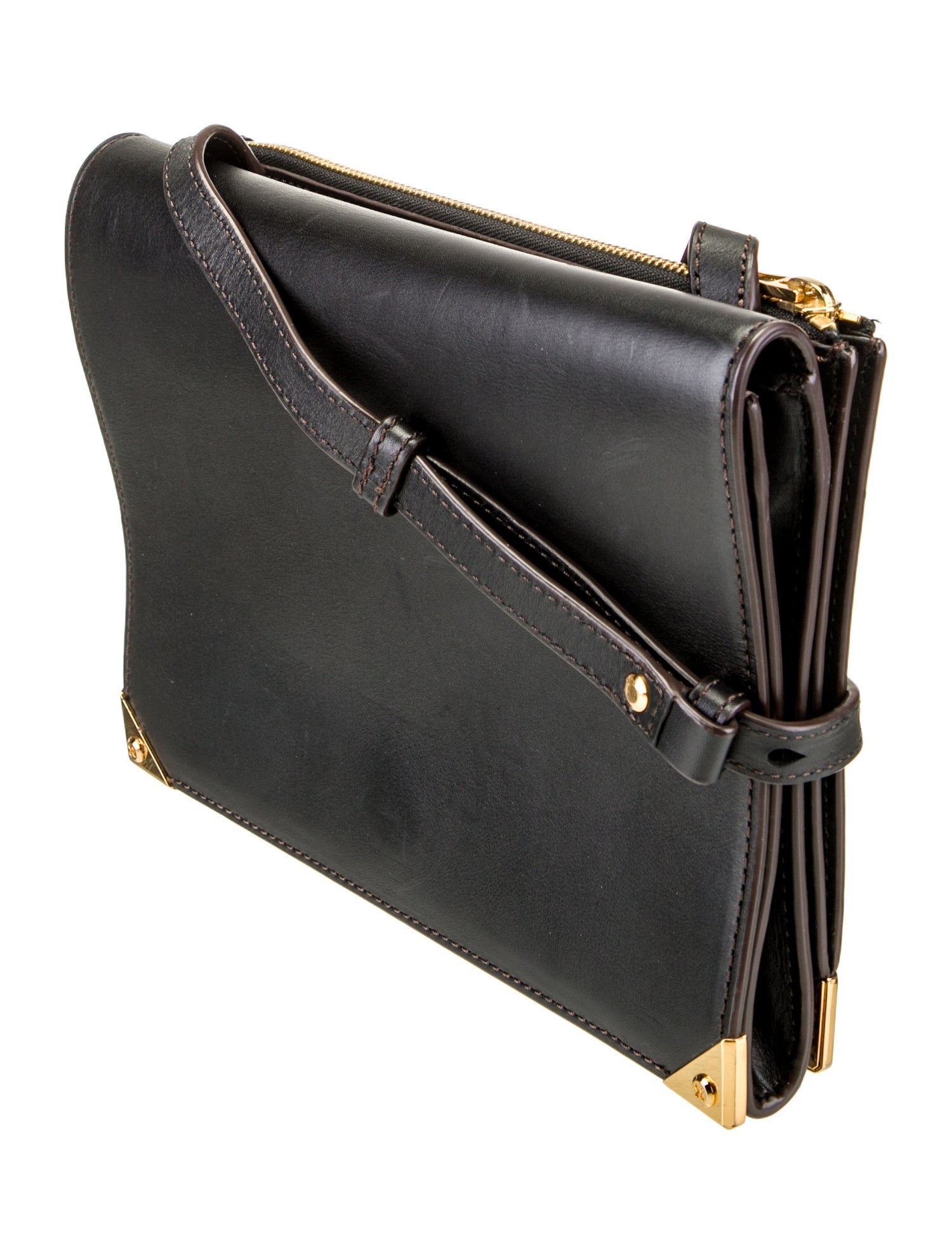 Alexander Wang Crossbody Bag Black Leather Gold-Tone