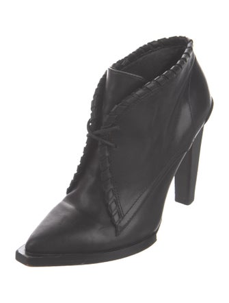 Alexander Wang Leather Whipstitch Trim Lace-Up Boots