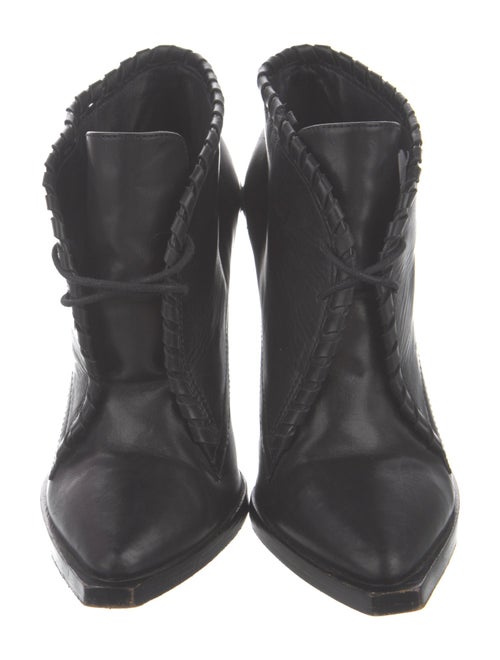 Alexander Wang Leather Whipstitch Trim Lace-Up Boots