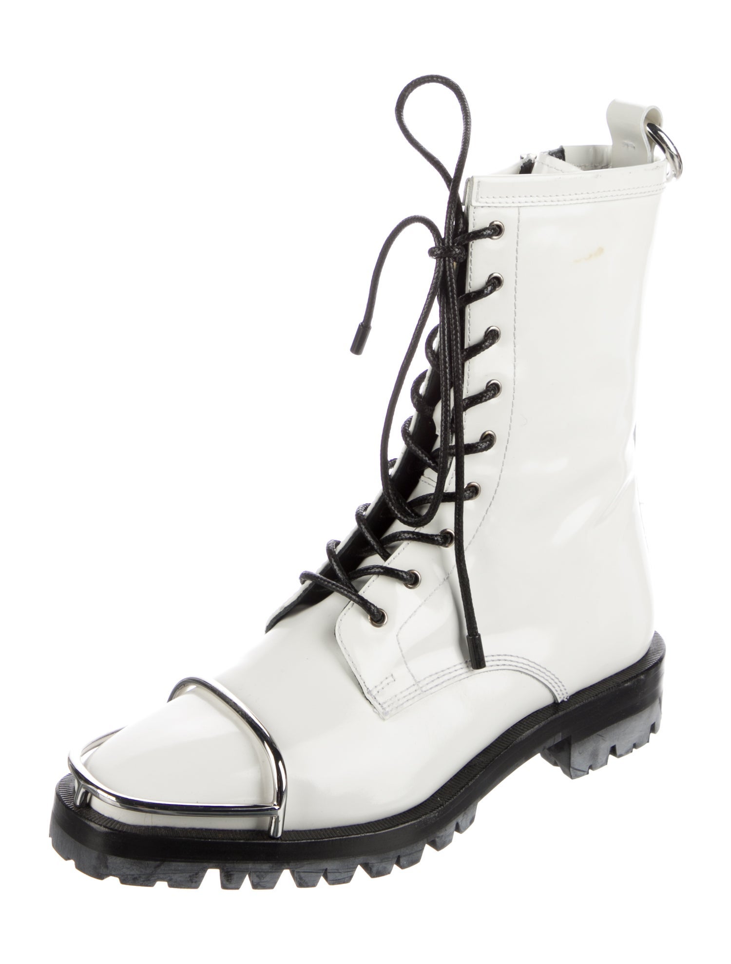 Alexander Wang Patent Leather Combat Boots