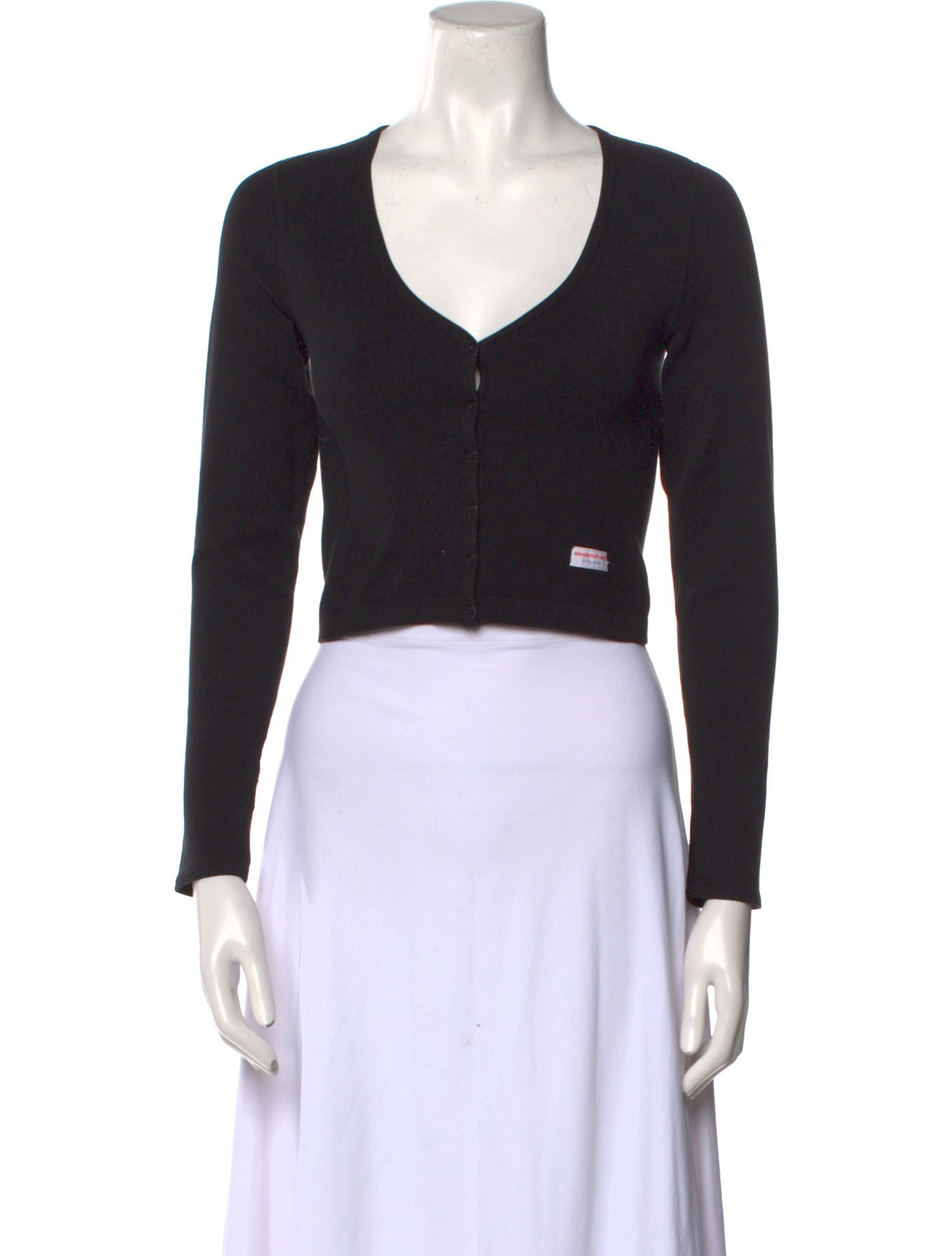 Alexander Wang V-Neck Long Sleeve Crop Top