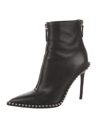 Alexander Wang Leather Studded Accents Lace-Up Boots