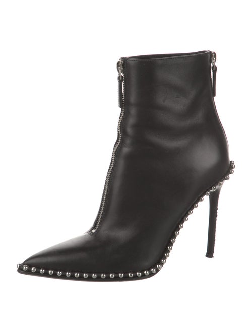 Alexander Wang Leather Studded Accents Lace-Up Boots