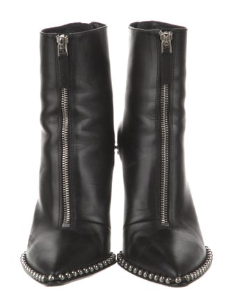 Alexander Wang Leather Studded Accents Lace-Up Boots