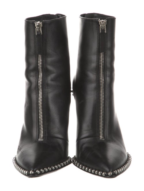 Alexander Wang Leather Studded Accents Lace-Up Boots