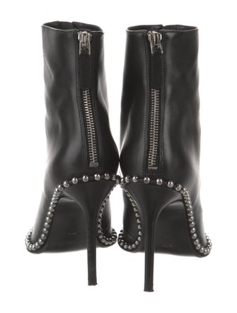 Alexander Wang Leather Studded Accents Lace-Up Boots