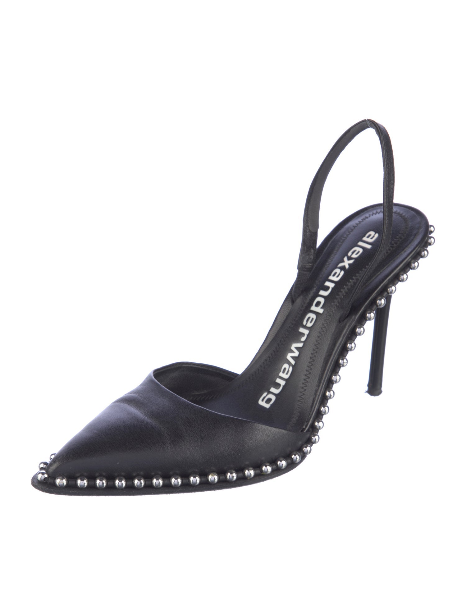 Alexander Wang Leather Studded Accents Slingback Sandals