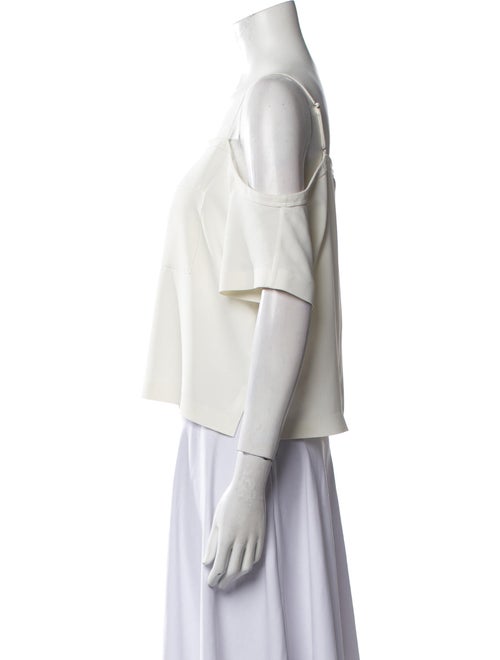 Alexander Wang Square Neckline Short Sleeve Crop Top