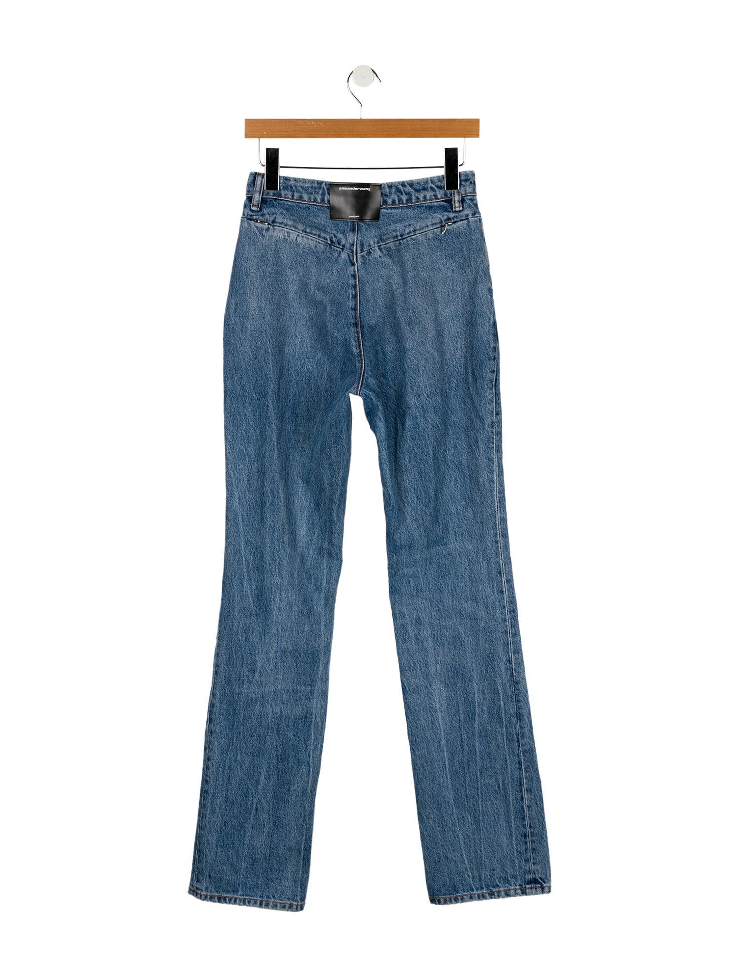 Alexander Wang Straight Leg Jeans Blue Printed Light Wash