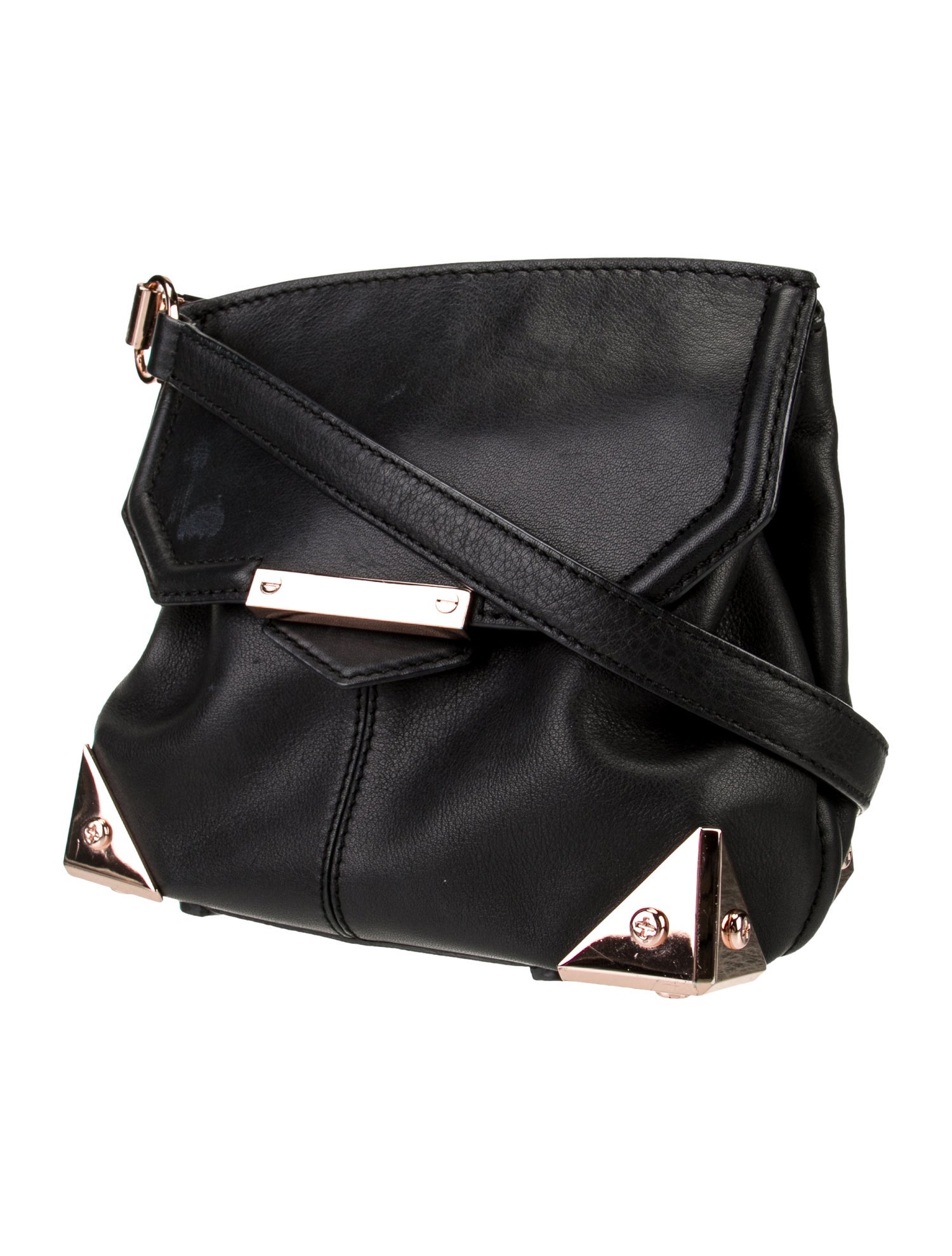 Alexander Wang Crossbody Bag Black Leather Rose Gold-Tone